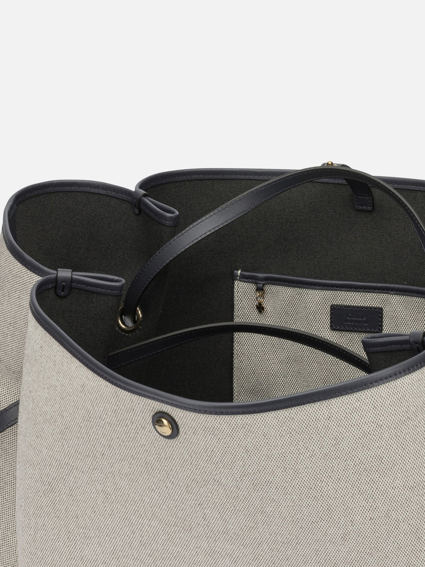 Large bags 100% cotton 100% leather Blue - Chloé Women | PDP | VIETTI Online Store | Zoom-Modal_5