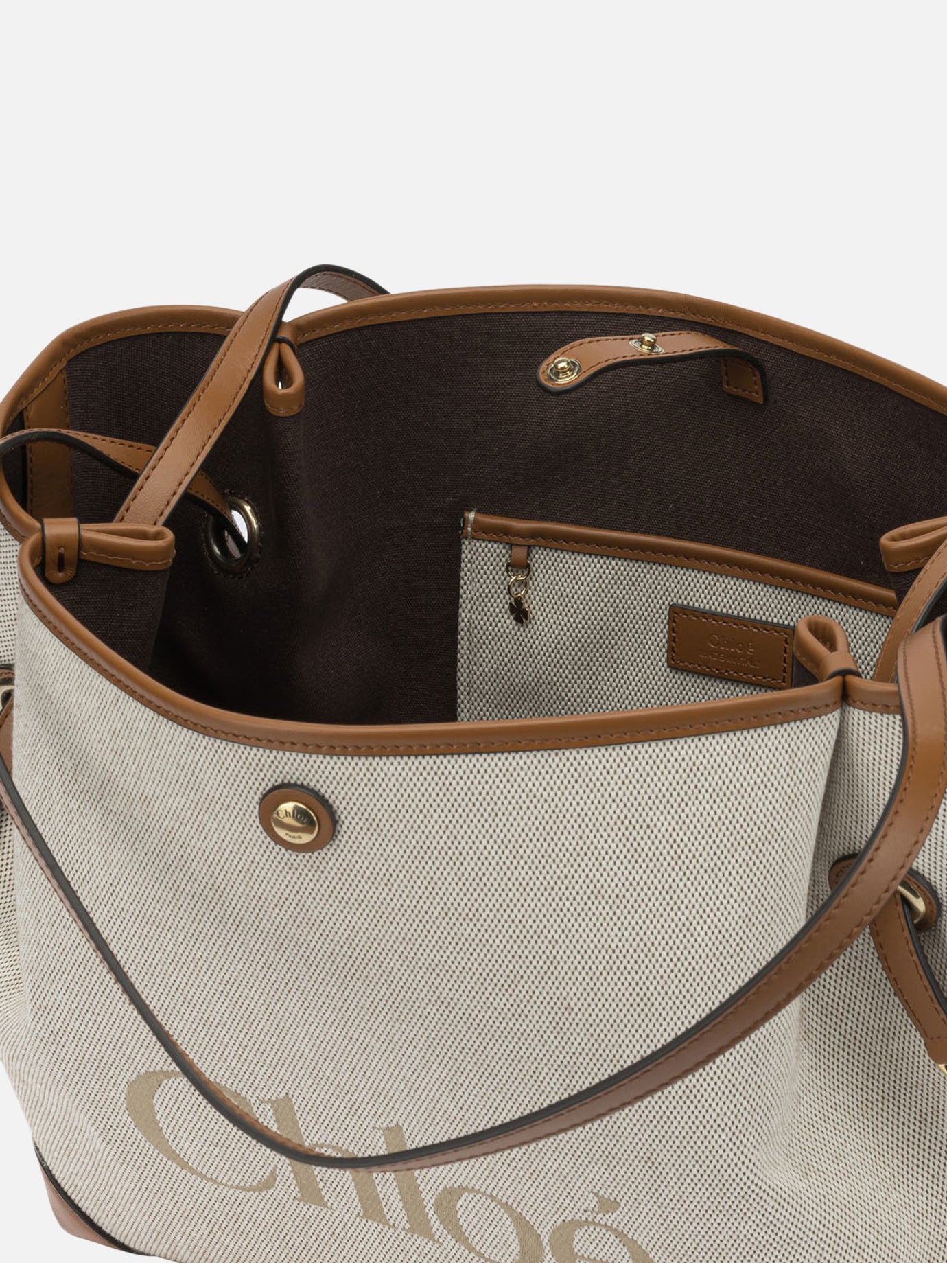 Borse grandi 100% cotton 100% leather Marrone - Chloé Donna | PDP | VIETTI Online Store | Zoom-Modal_5