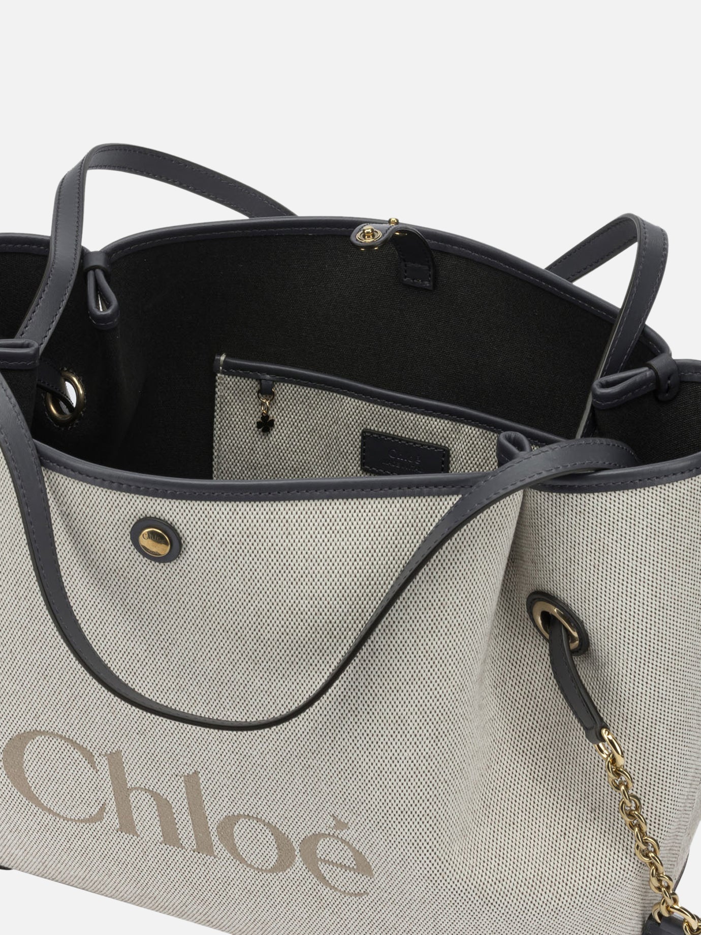Borse grandi 100% cotton 100% leather Blu - Chloé Donna | PDP | VIETTI Online Store | Zoom-Modal_5