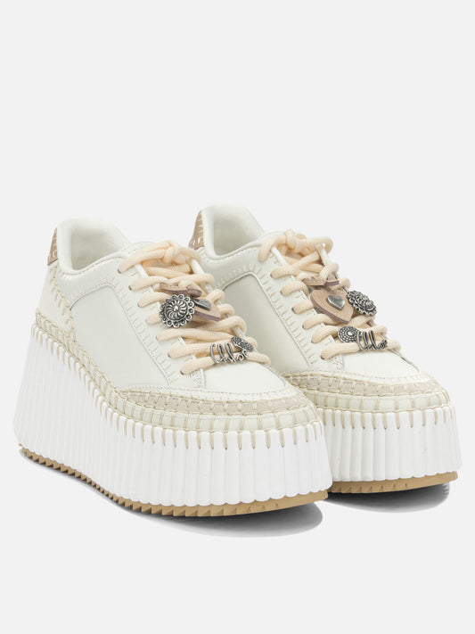Chloé "Nama" High-Top Sneakers White