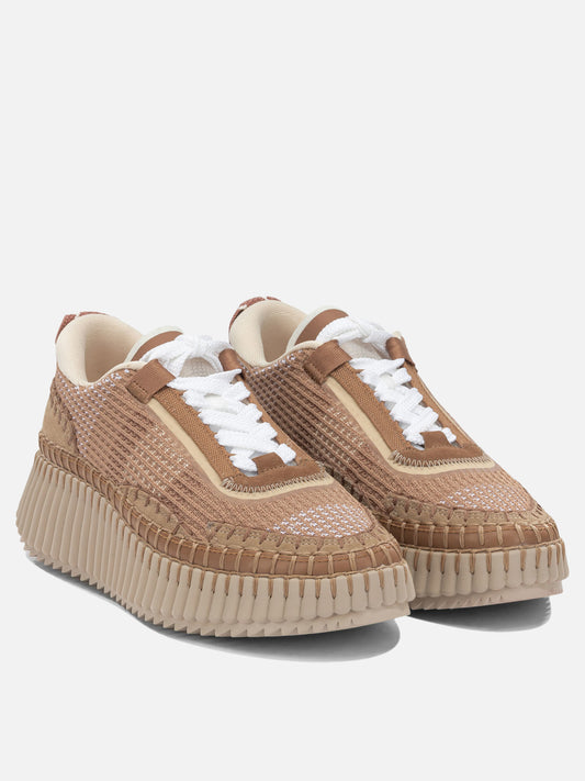 Chloé "Nama" Low-Top Sneakers Brown