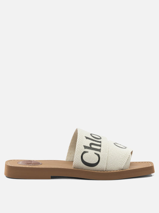 Chloé "Woody" Slides White