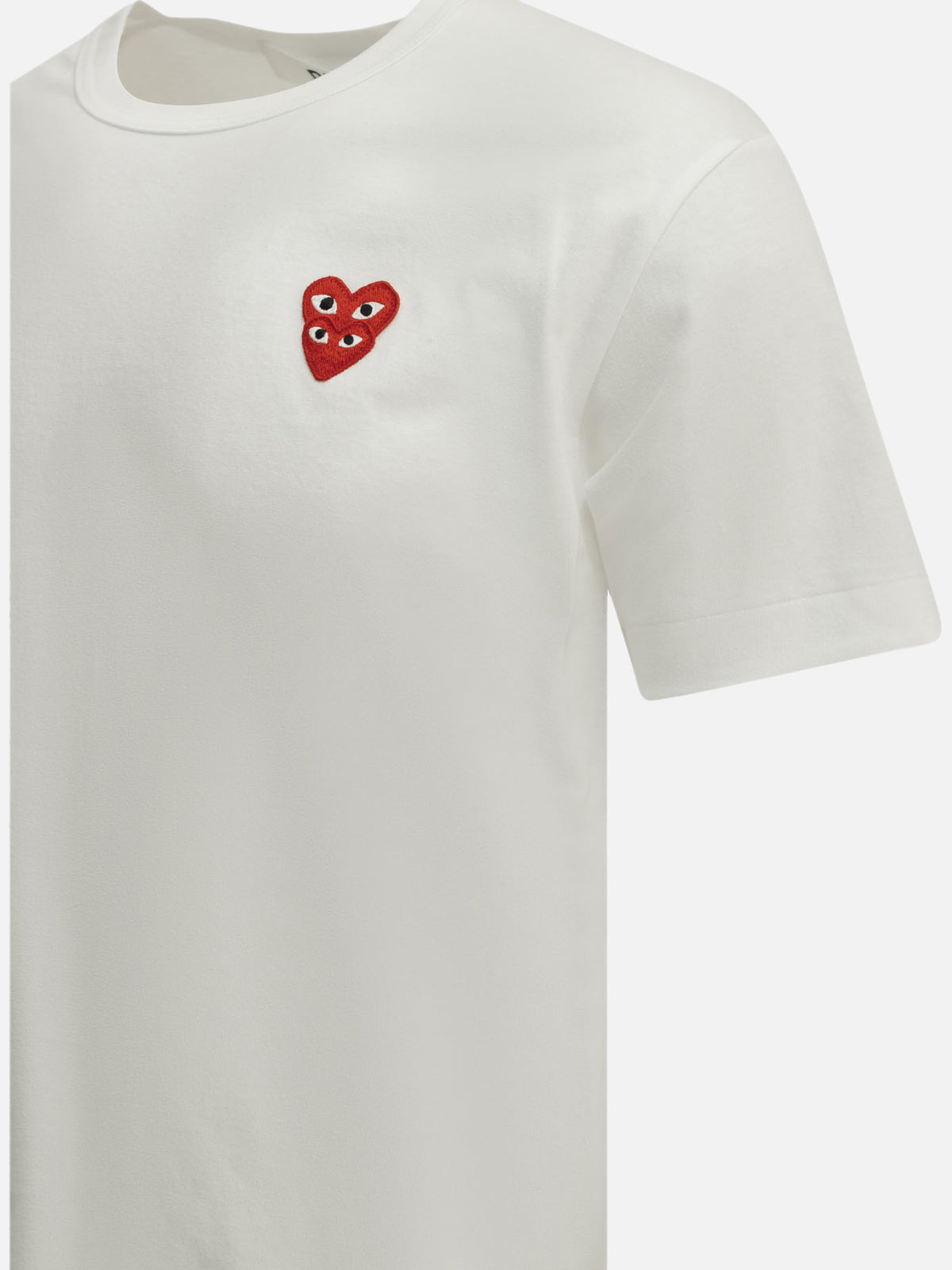 Comme Des Garçons Play "Double Heart" Crew-Neck T-Shirt White