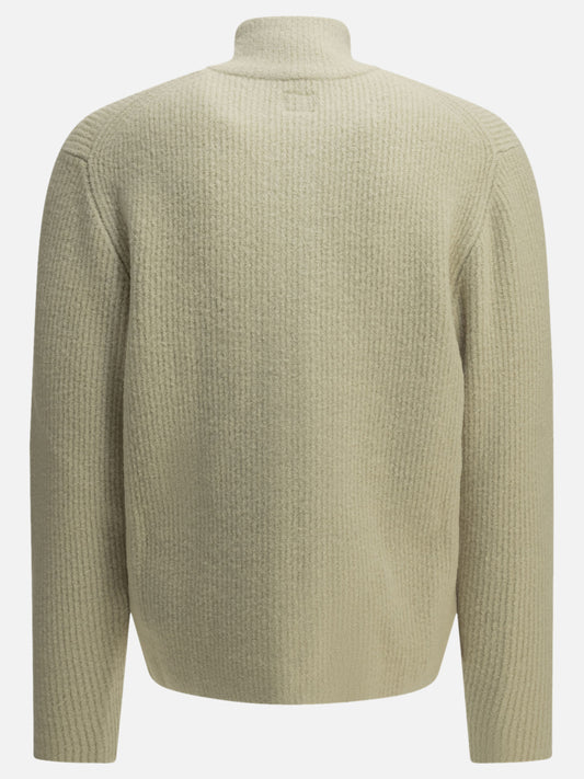 C.P. Company Zip-up sweater in bouclé wool White