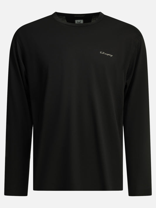C.P. Company Crewneck T-shirt with logo Black