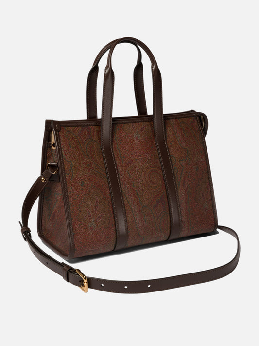 Medium bags 76% cotton 24% polyester - Other fabric: 100% polyvinylchloride - Other fabric: 100% cotton - Other fabric: 100% calf leather Brown - Etro Women | PLP | VIETTI Online Store | 2