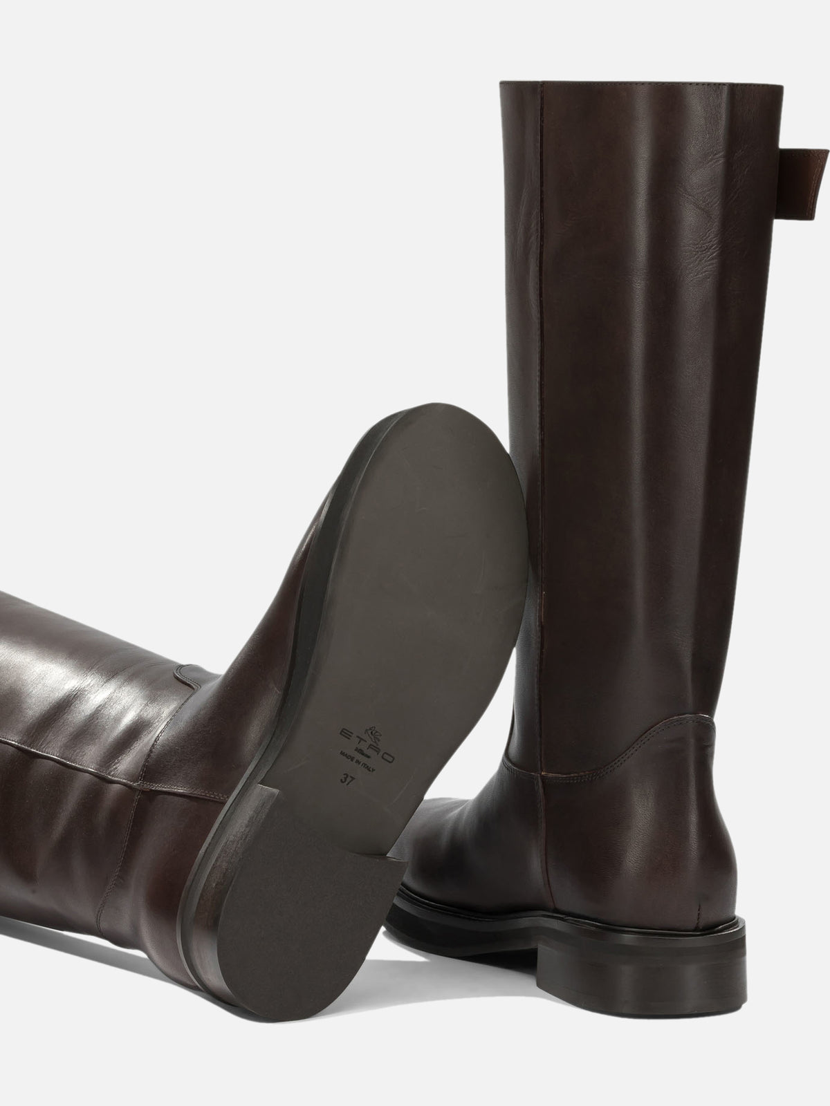 Etro "Paisley" Knee-High Boots Brown