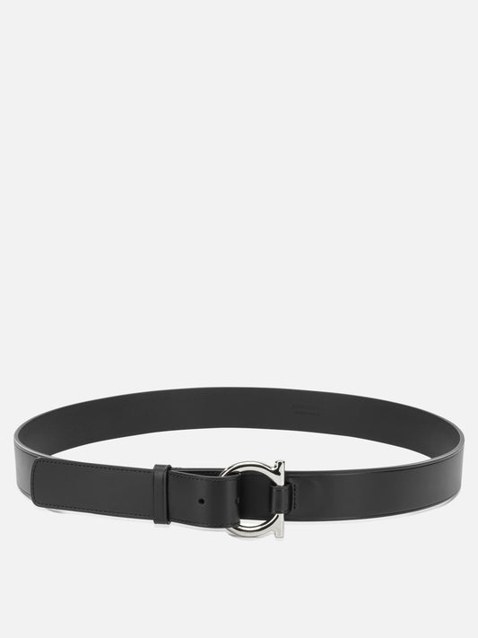 Ferragamo "Gancini" Leather belt Black