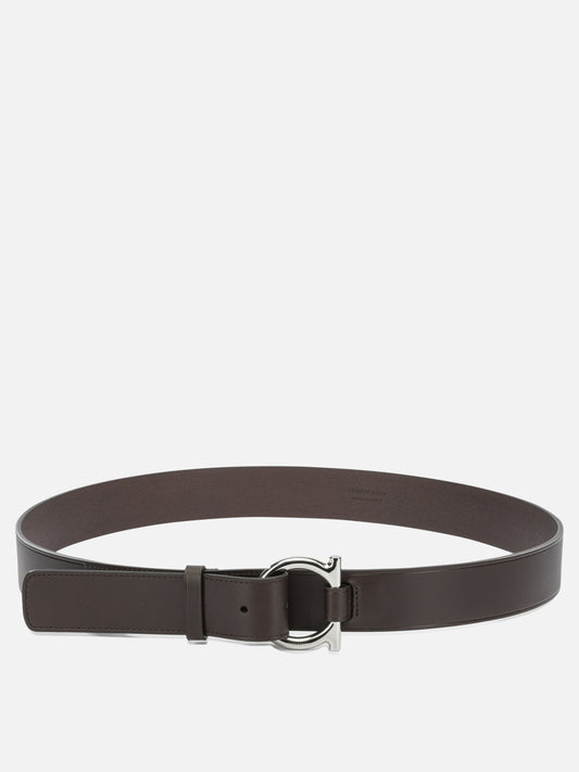 Ferragamo "Gancini" Leather belt Brown