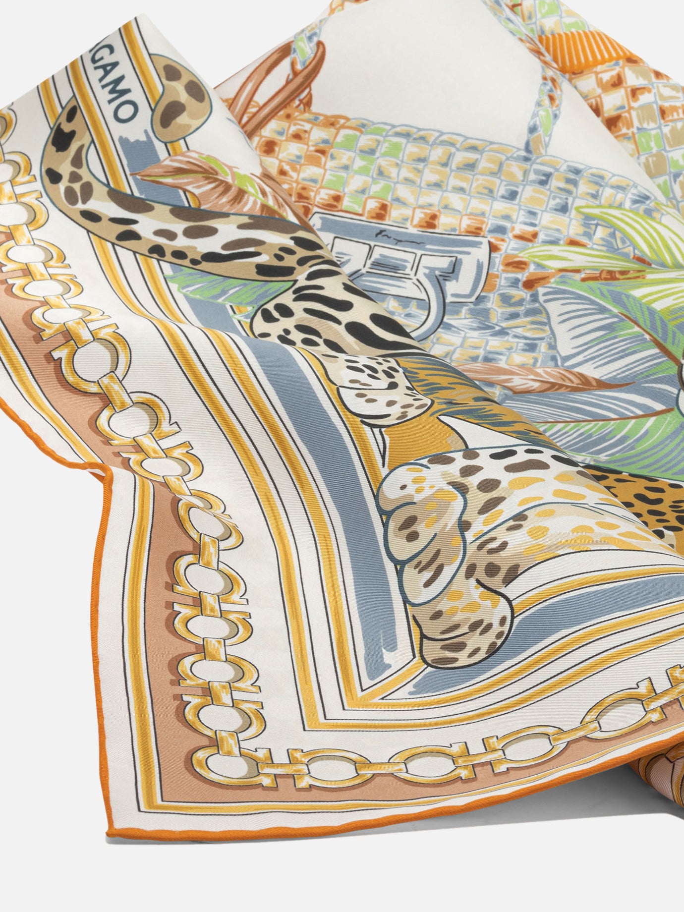 Silk scarves 0795092 Orange - Ferragamo Women | PDP | VIETTI Online Store | Zoom-Modal_2