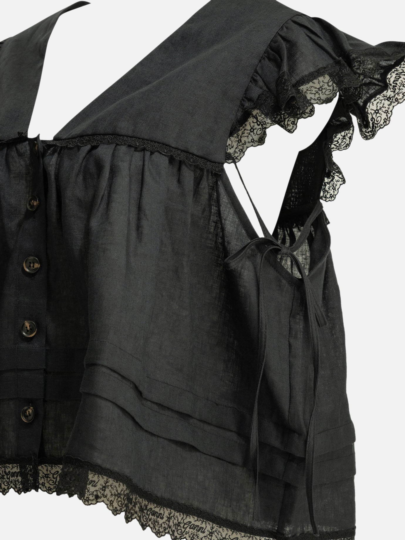 Bluse Solid colour Nero - Ganni Donna | PDP | VIETTI Online Store | Zoom-Modal_4