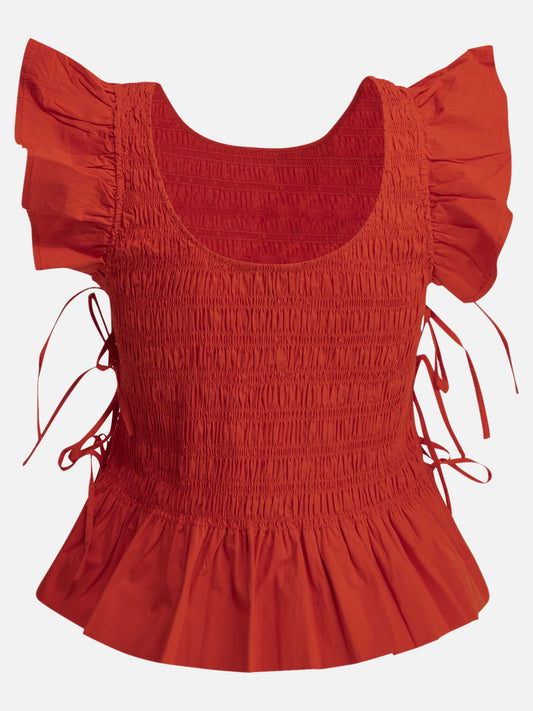 Casual tops Solid colour Red - Ganni Women | PLP | VIETTI Online Store | 2