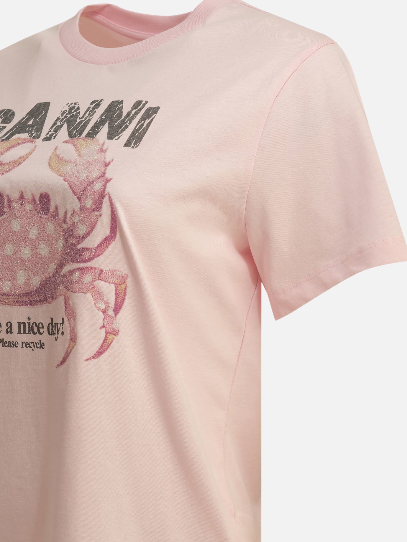 Crewneck t-shirts Logo Pink - Ganni Women | PDP | VIETTI Online Store | Zoom-Modal_4