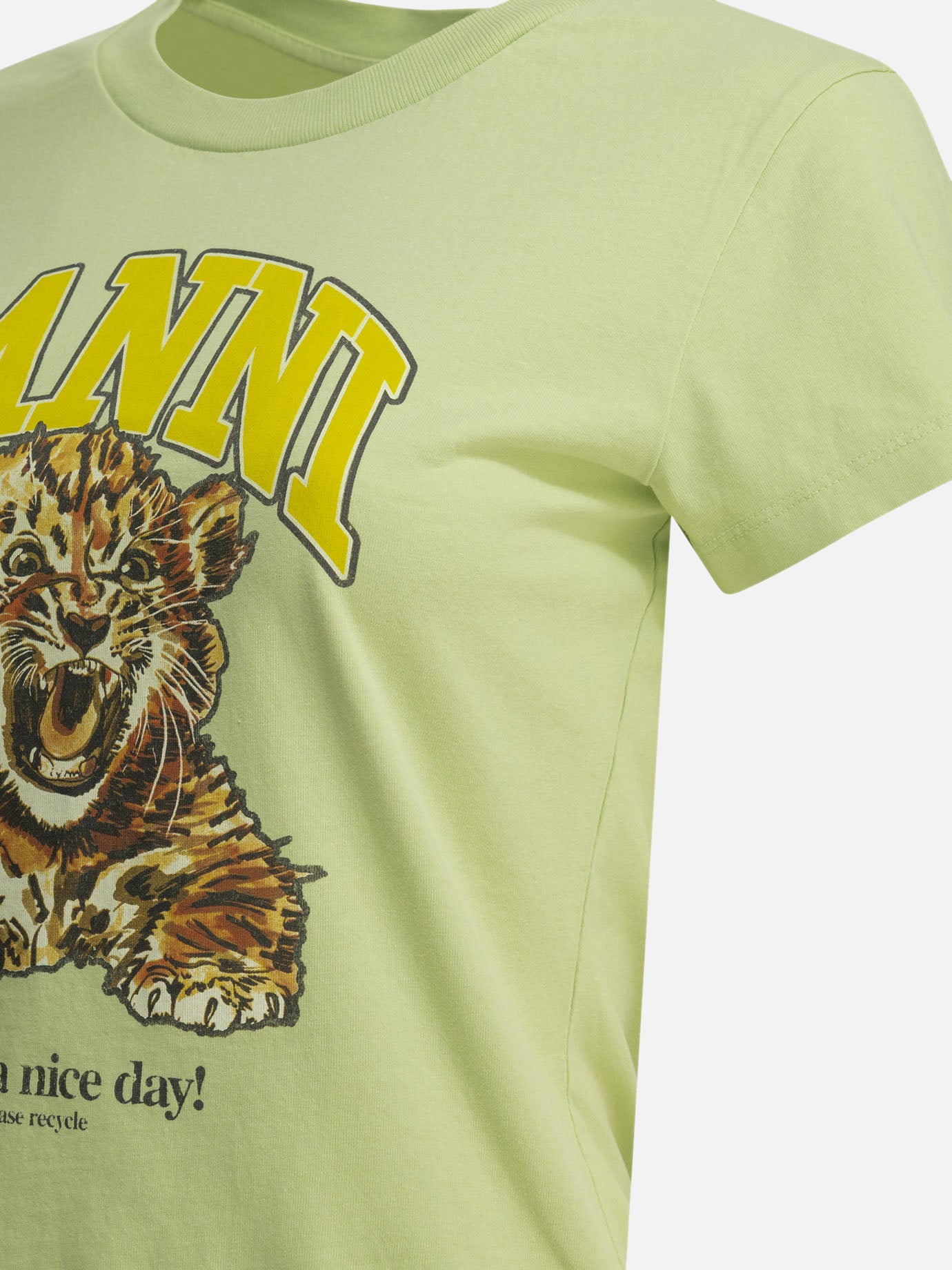 Crewneck t-shirts Logo Green - Ganni Women | PDP | VIETTI Online Store | Zoom-Modal_4