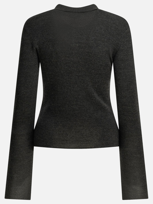 Polo sweater Logo Grey - Ganni Women | PLP | VIETTI Online Store | 2