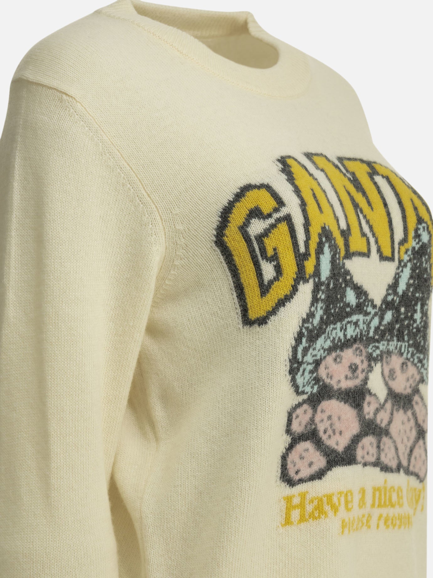 Crewneck sweaters Logo Beige - Ganni Women | PDP | VIETTI Online Store | Zoom-Modal_4