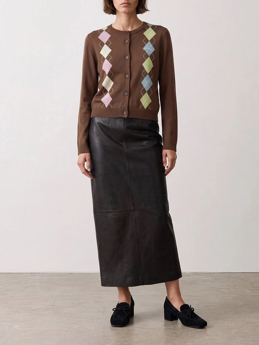 Cardigans Argyle Brown - Ganni Women | PLP | VIETTI Online Store | 2