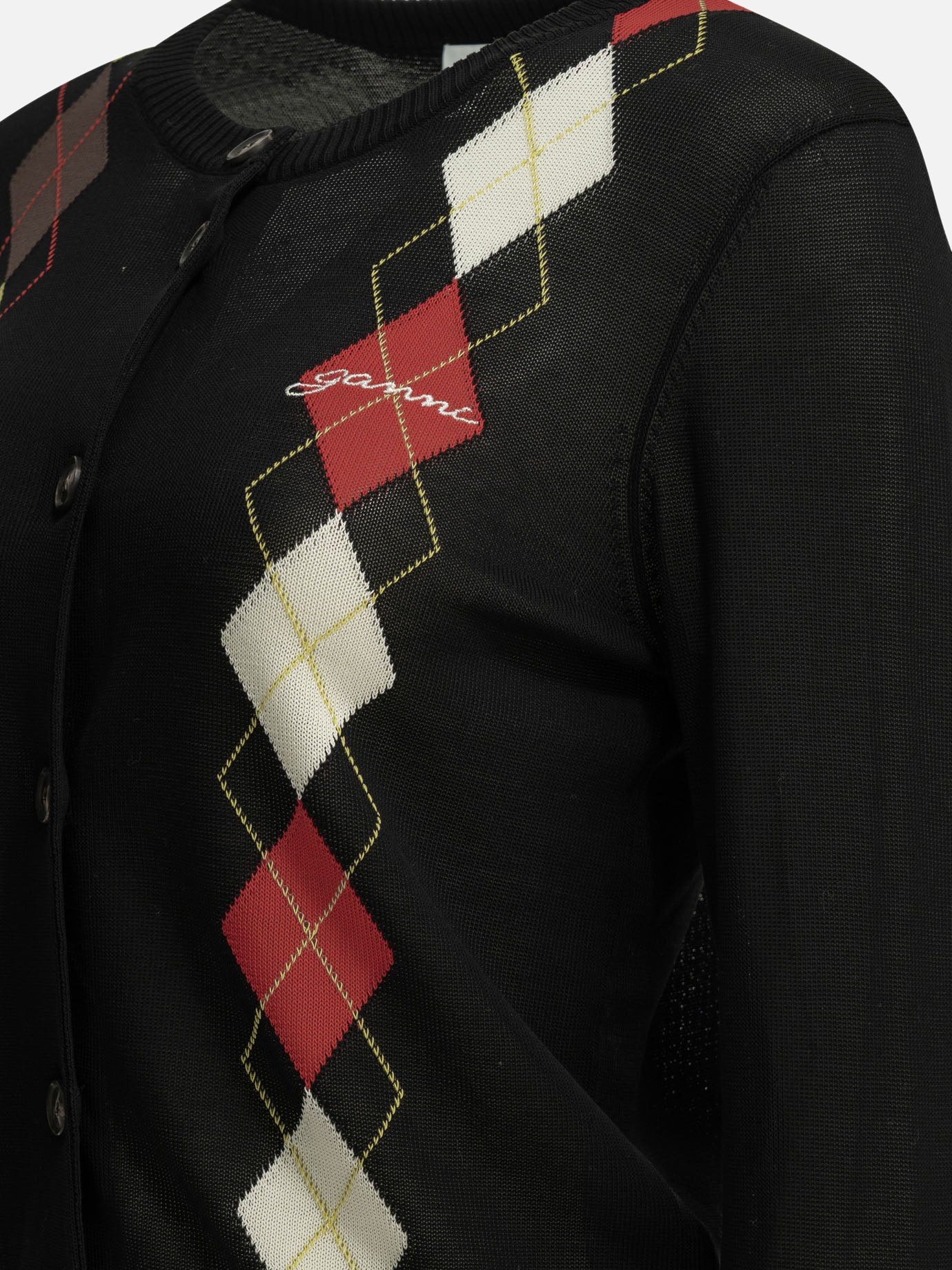 Cardigans Argyle Black - Ganni Women | PDP | VIETTI Online Store | Zoom-Modal_6