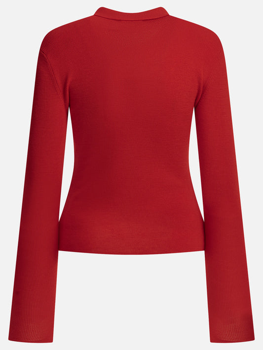 Polo sweater Logo Red - Ganni Women | PLP | VIETTI Online Store | 2