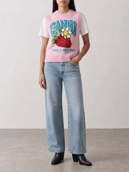 Vests Logo Pink - Ganni Women | PLP | VIETTI Online Store | 2