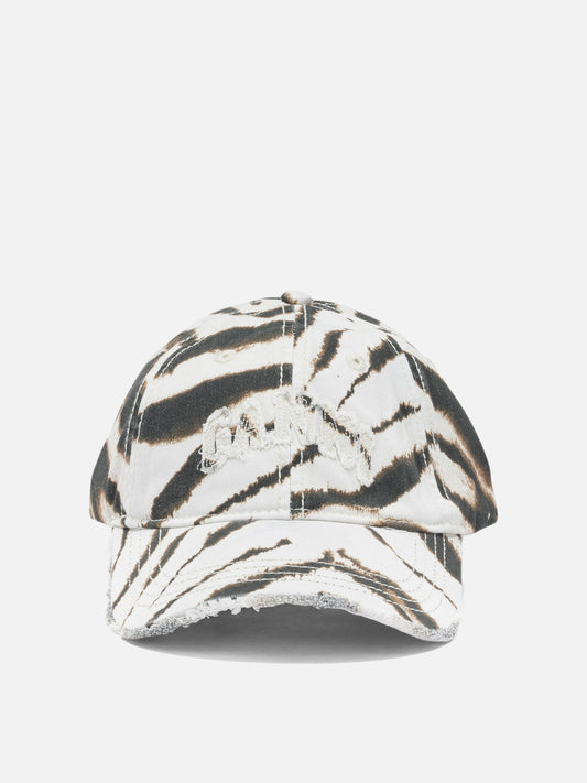 Ganni "Zebra" baseball cap White
