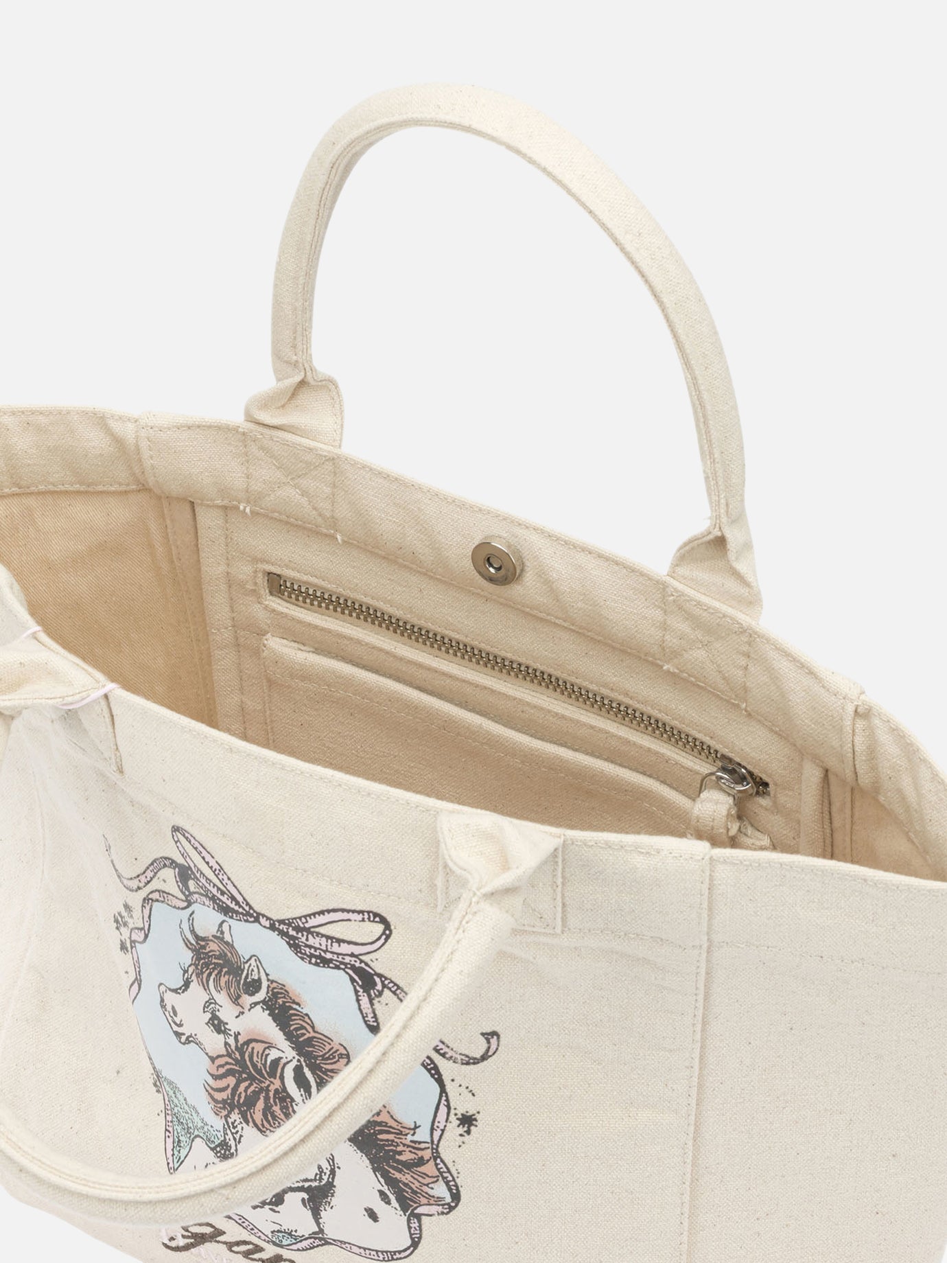 Medium bags 100% recycled cotton White - Ganni Women | PDP | VIETTI Online Store | Zoom-Modal_5