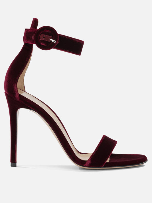 Gianvito Rossi "Portofino 105MM" Heeled Sandals Bordeaux