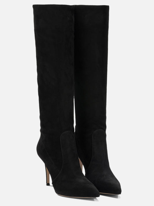 Knee-high 100% suede leather - 100% calf leather Black - Gianvito Rossi Women | PLP | VIETTI Online Store | 2