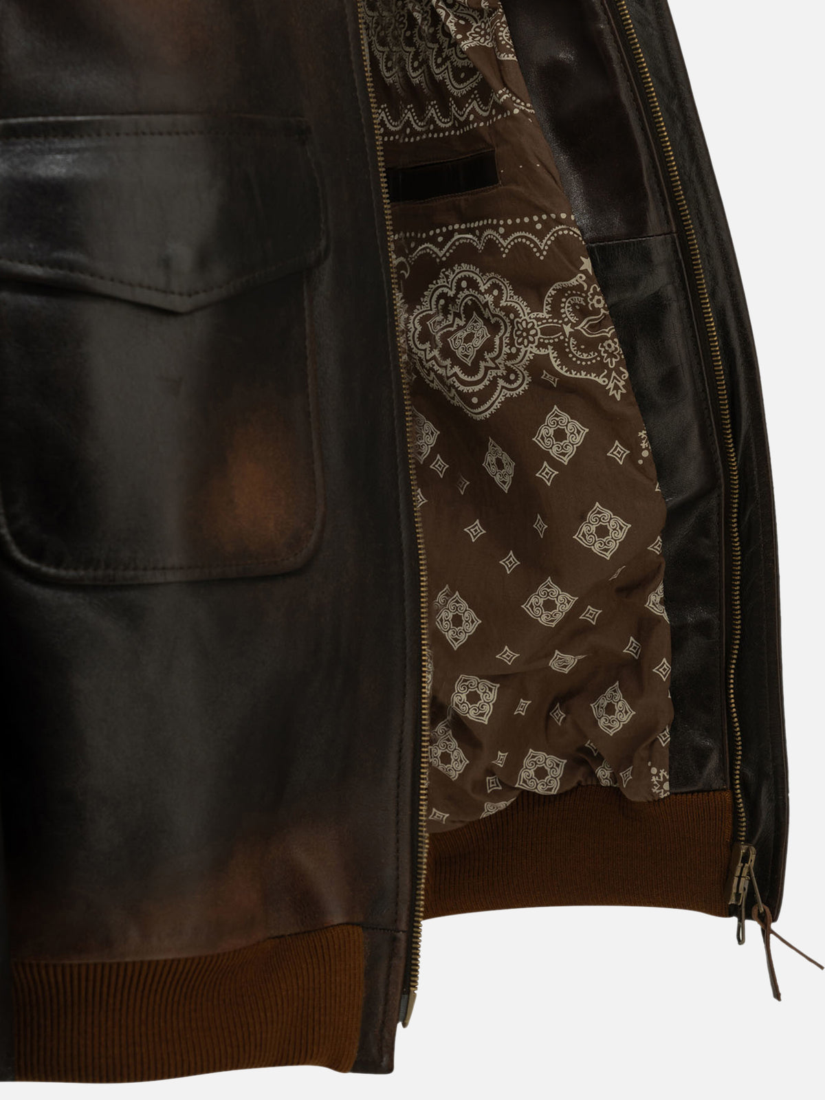 Golden Goose "Journey" Leather Jacket Brown
