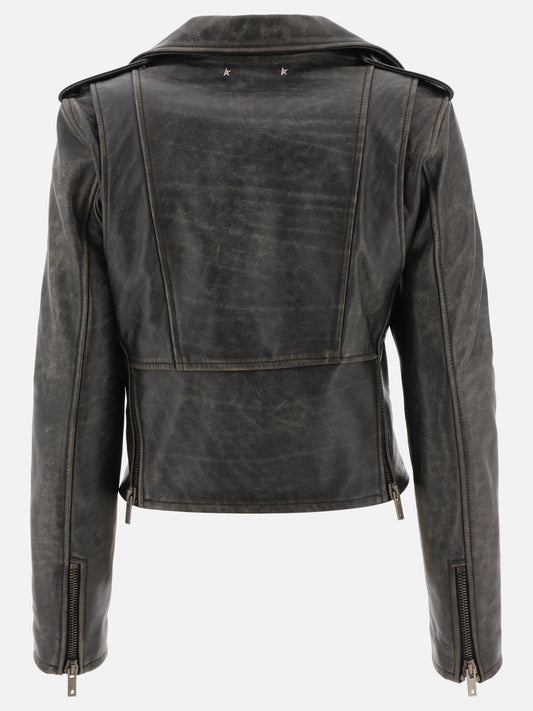 Giacche in pelle Solid colour Nero - Golden Goose Donna | PLP | VIETTI Online Store | 2