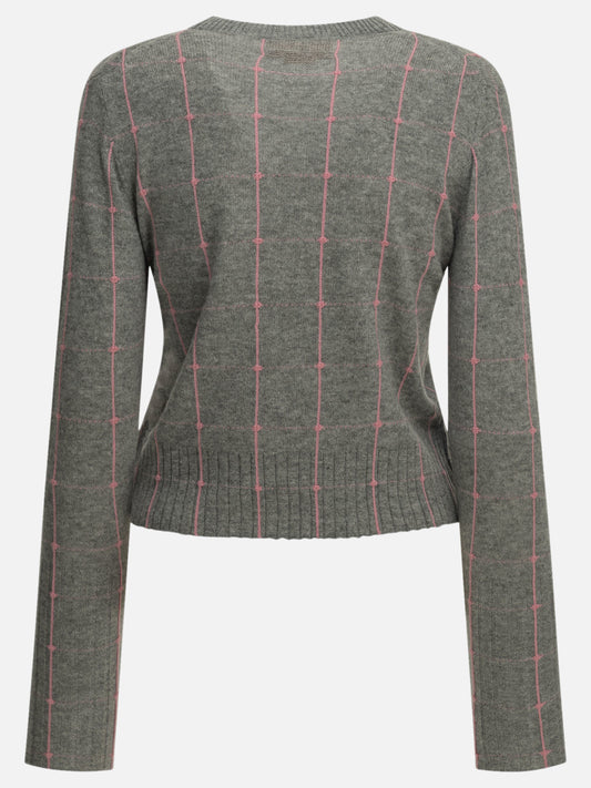 Guest in Residence "Shrunken Checker" Crew-Neck Sweater Grey