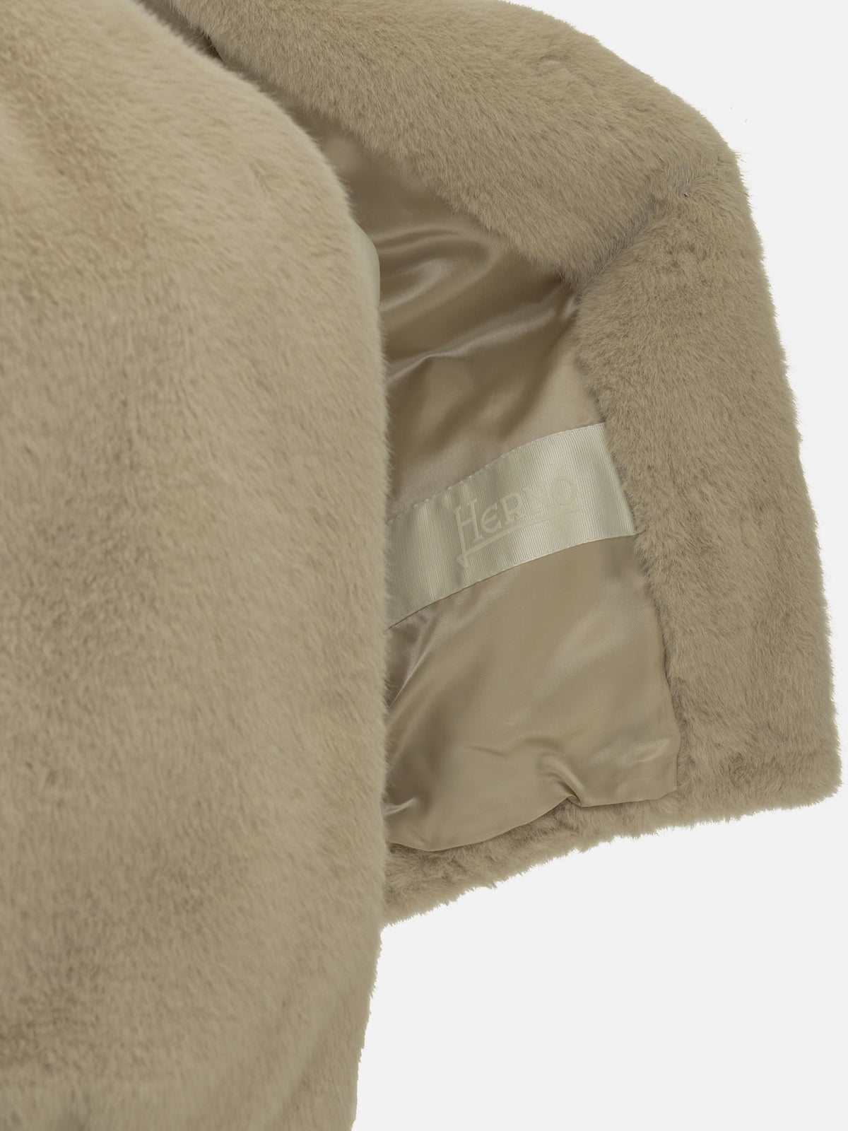 Herno Sleeveless faux fur jacket Beige