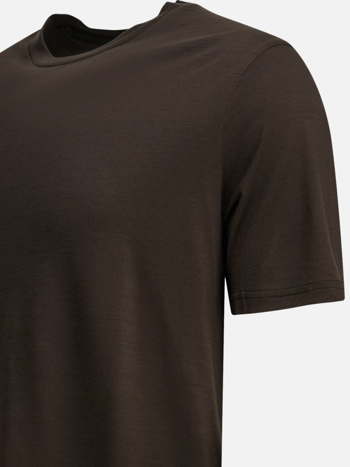 Crewneck t-shirts Solid colour Brown - Herno Men | PDP | VIETTI Online Store | Zoom-Modal_4