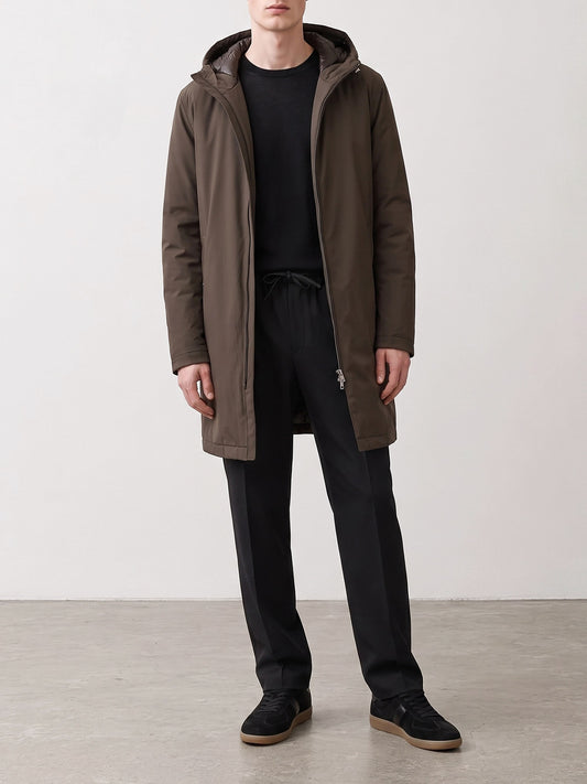 Down coats Solid colour Brown - Herno Men | PLP | VIETTI Online Store | 2