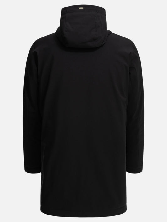 Herno Long down jacket in stretch twill Blue