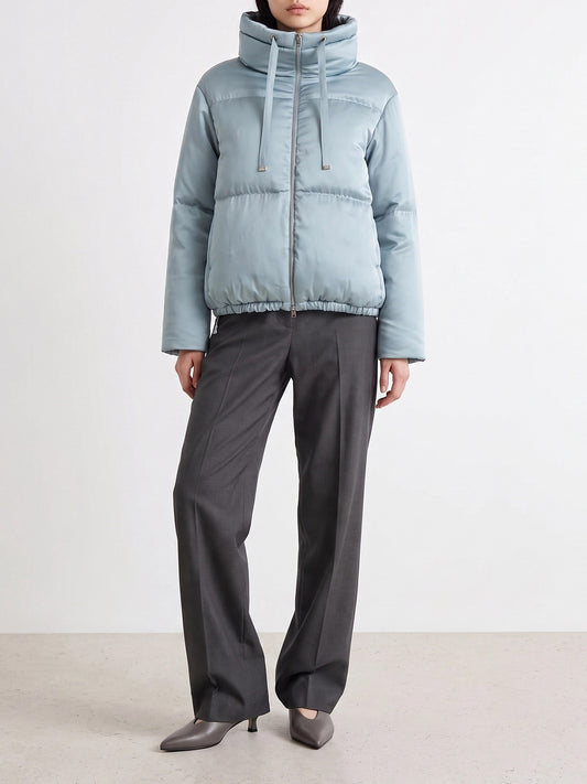 Bomber jackets Solid colour Light blue - Herno Women | PDP | VIETTI Online Store | 2