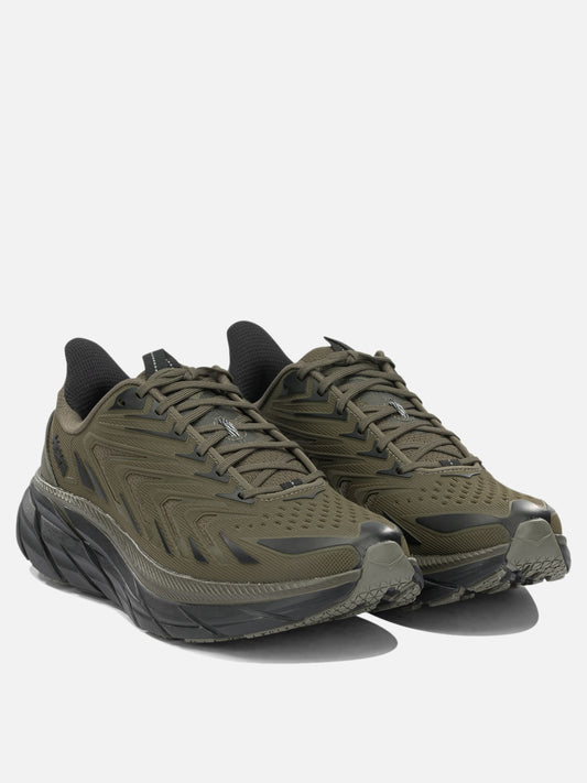 Hoka "Clifton UTL" Low-Top Sneakers - Grey