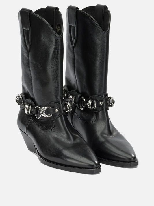 Isabel Marant "Duerto" Cowboy Ankle Boots Black