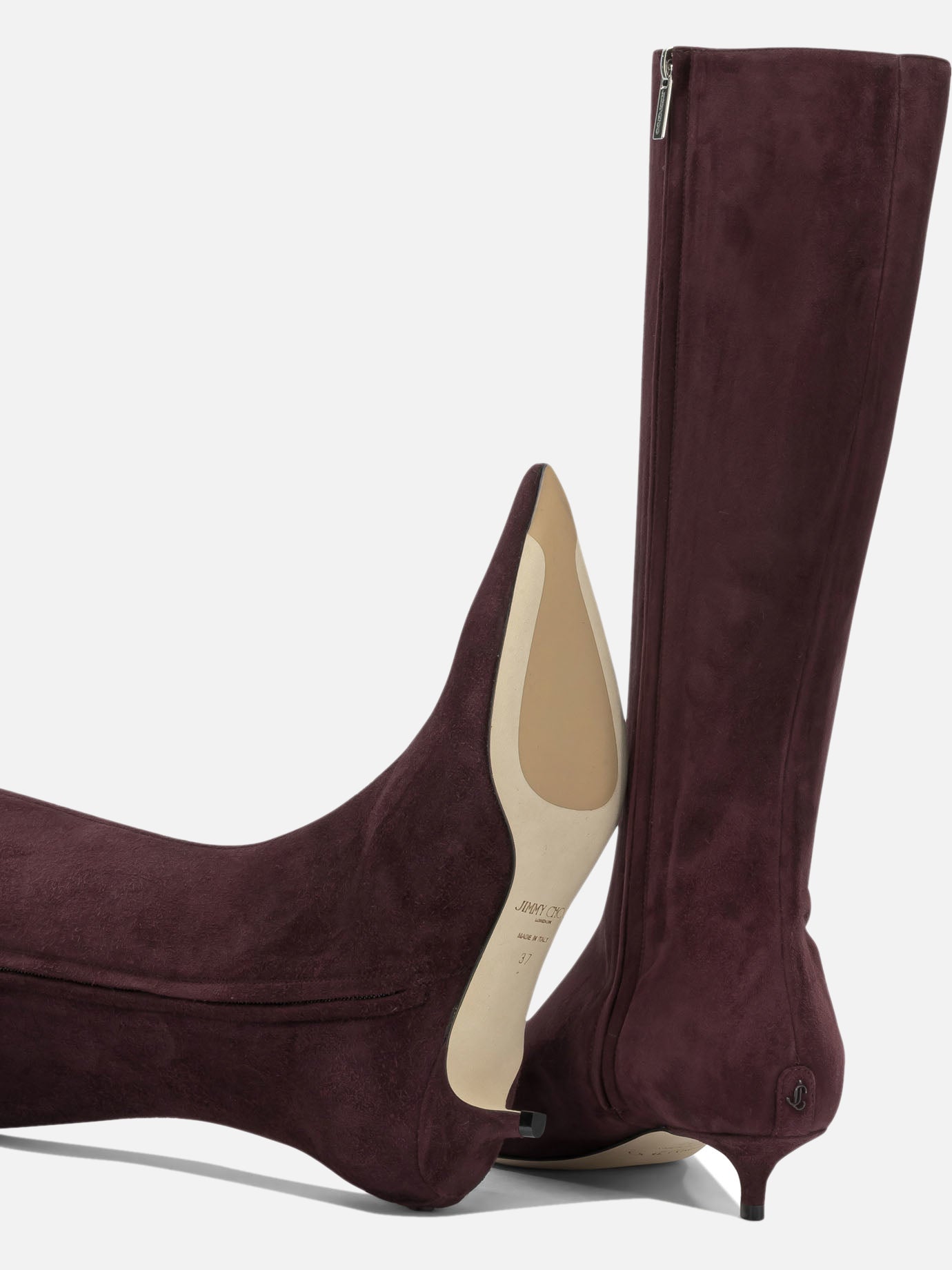 Knee-high 100% goat leather - 50% calf leather 50% rubber Bordeaux - Jimmy Choo Women | PDP | VIETTI Online Store | Zoom-Modal_5