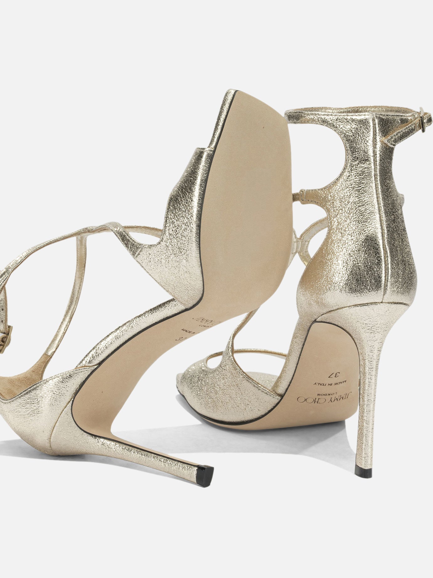 Heeled sandals 95% calf leather 5% lamb leather - 100% calf leather Gold - Jimmy Choo Women | PDP | VIETTI Online Store | Zoom-Modal_5