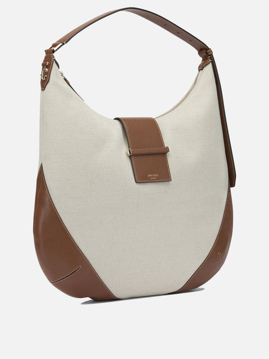 Large bags 70% fabric 20% sheep 10% brass Beige - Jimmy Choo Women | PLP | VIETTI Online Store | 2