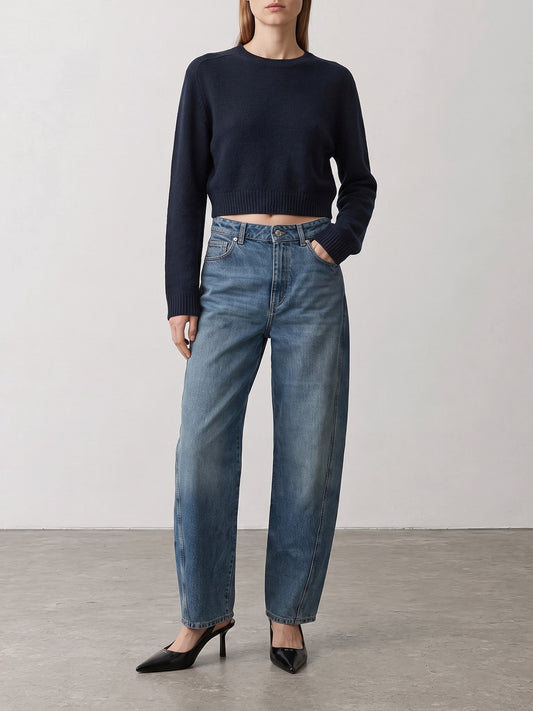Crewneck sweaters Solid colour Blue - Khaite Women | PLP | VIETTI Online Store | 2
