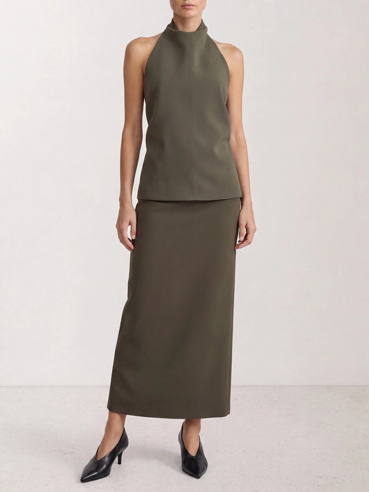 Long skirts Solid colour Brown - Khaite Women | PLP | VIETTI Online Store | 2
