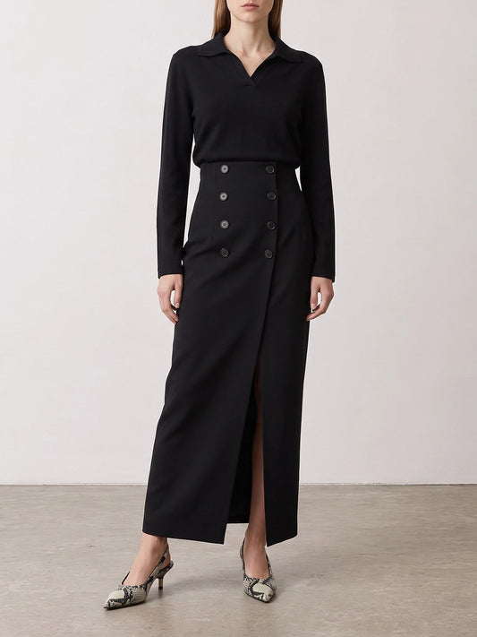 Long skirts Solid colour Black - Khaite Women | PLP | VIETTI Online Store | 2