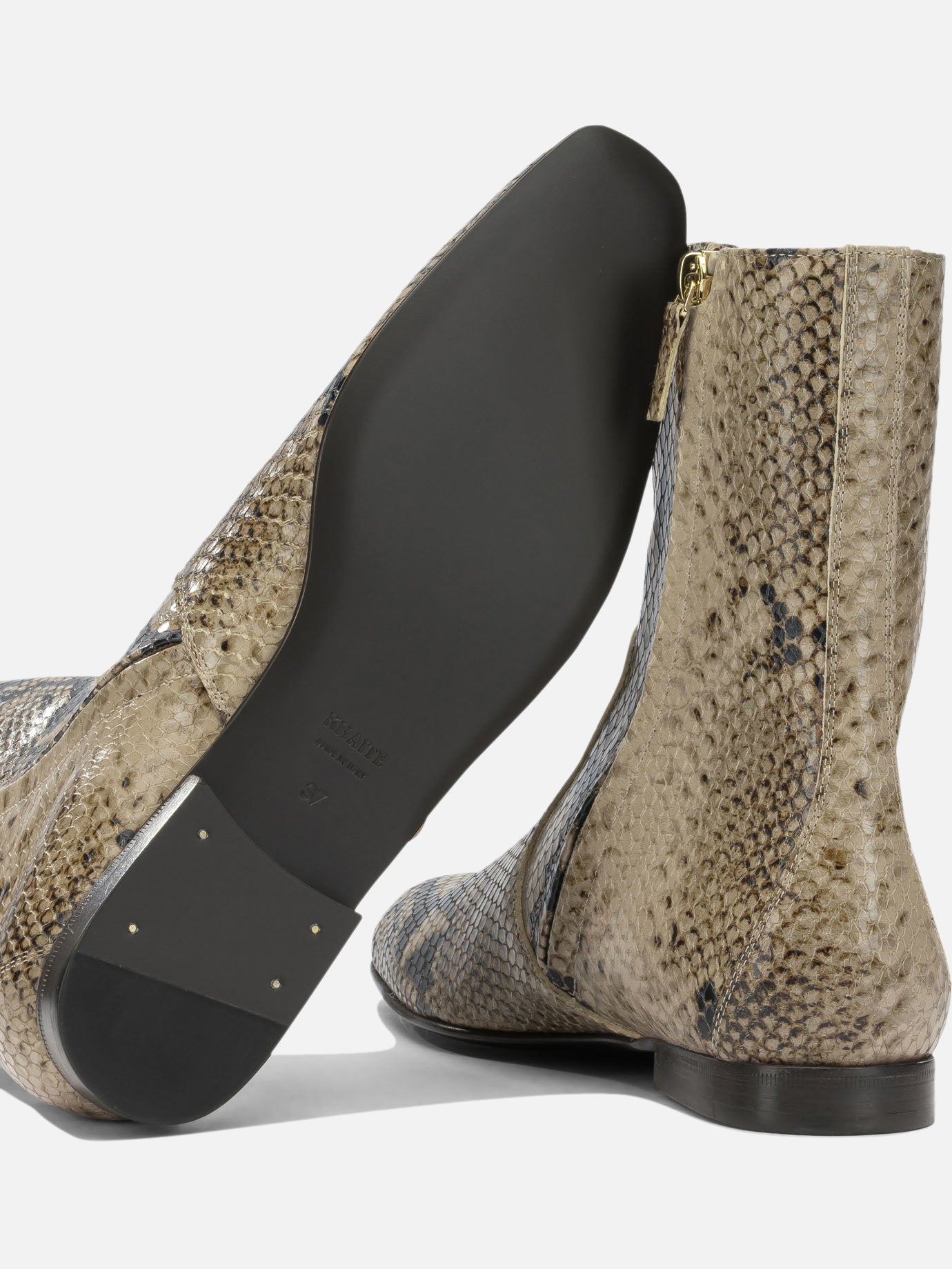 Zipped boots 100% calf leather - 100% calf leather Brown - Khaite Women | PDP | VIETTI Online Store | Zoom-Modal_5
