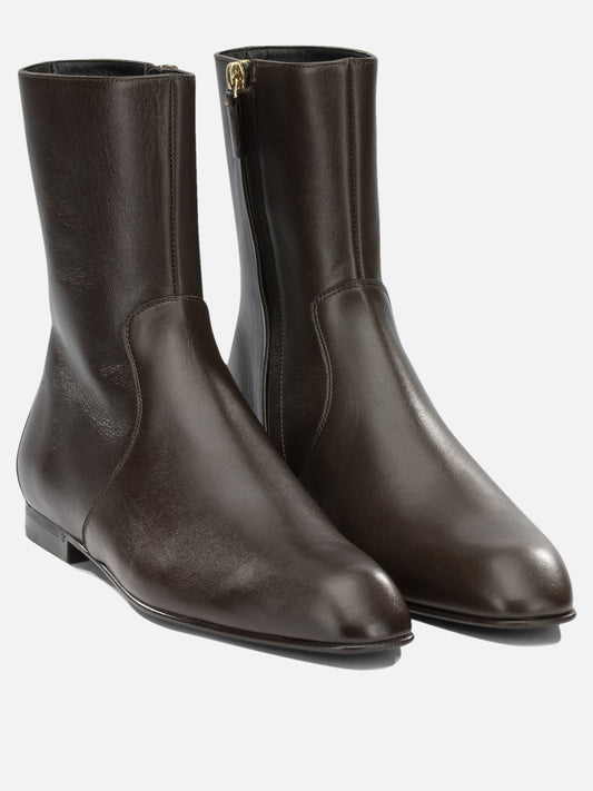 Zipped boots 100% calf leather - 100% calf leather Brown - Khaite Women | PLP | VIETTI Online Store | 2