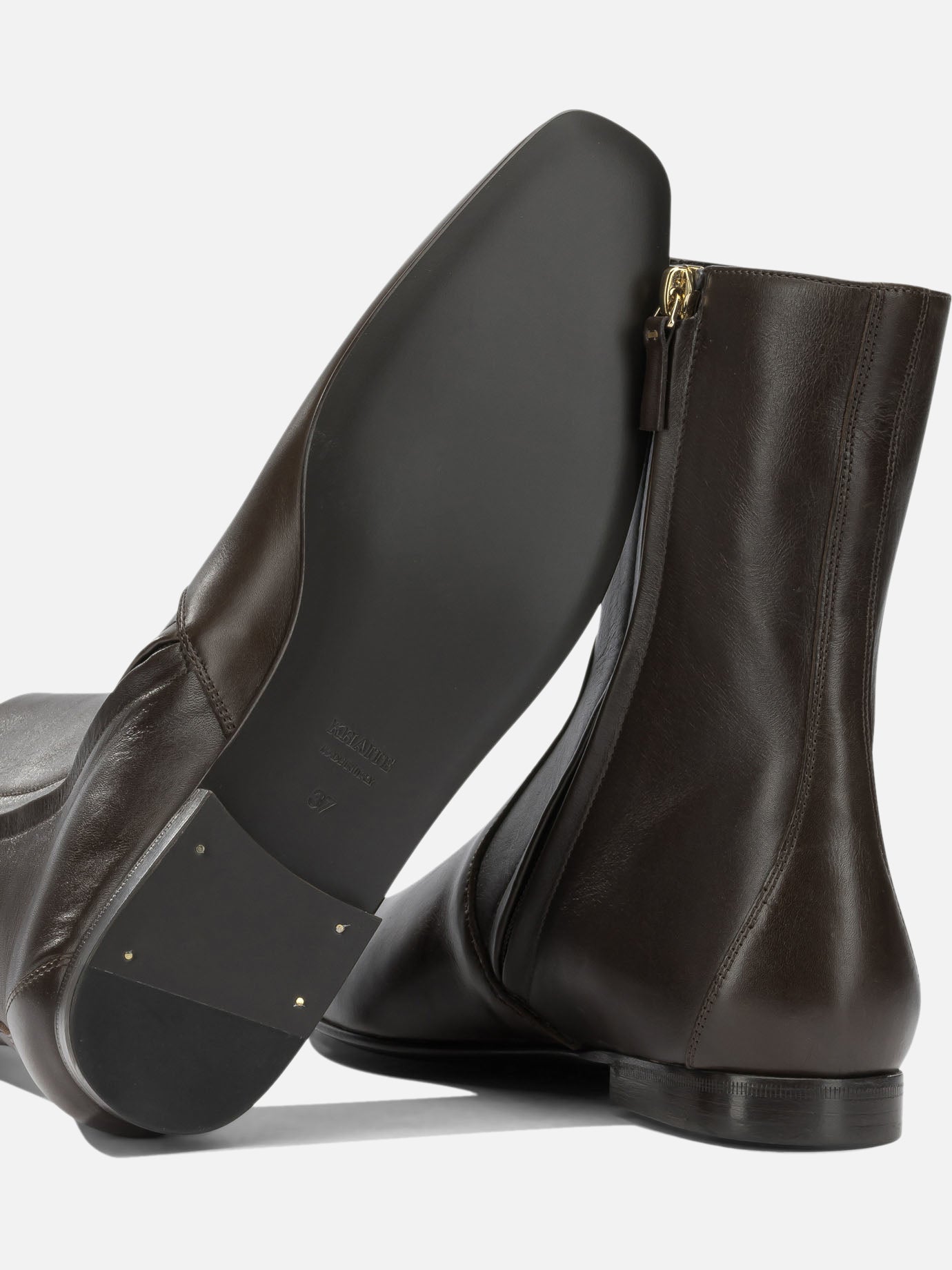 Zipped boots 100% calf leather - 100% calf leather Brown - Khaite Women | PDP | VIETTI Online Store | Zoom-Modal_5