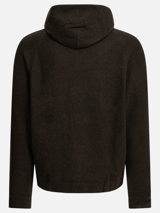 Maison Kitsuné Fleece-blend hooded sweatshirt Brown