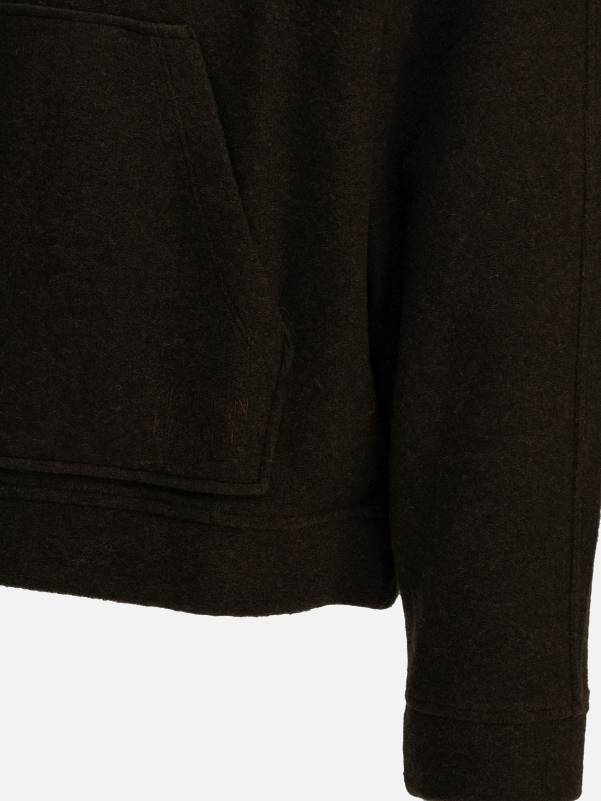 Maison Kitsuné Fleece-blend hooded sweatshirt Brown
