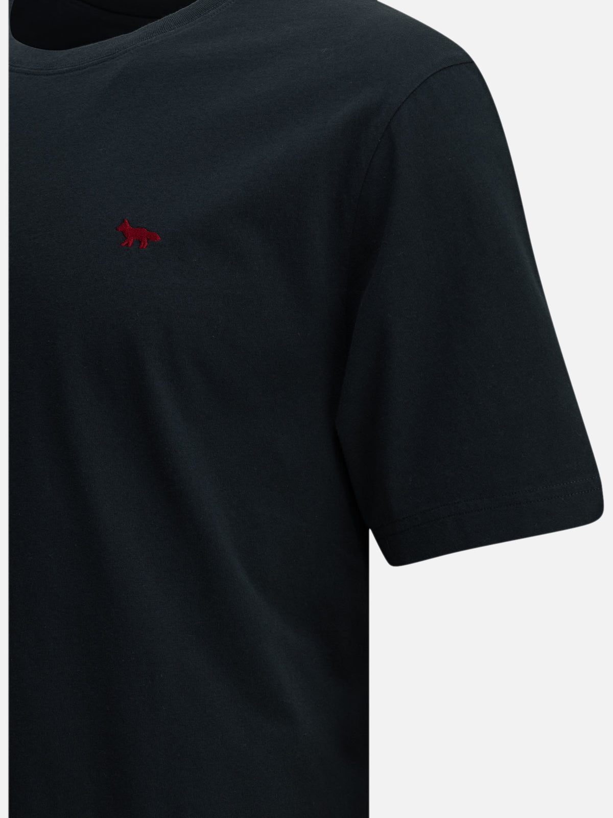 Maison Kitsuné "Red Fox" Crew-Neck T-Shirt Blue